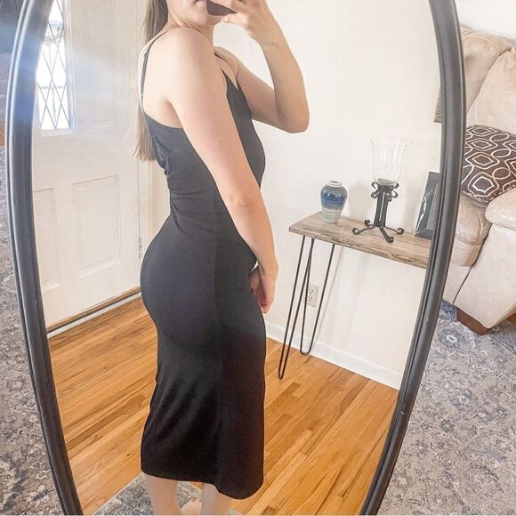 Alice + Olivia Slip Dress Midi Black 6 - Picture 9 of 9